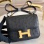 Hermes Constance 18 Handmade Bag In Black Ostrich Leather HD1535xh67