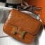 Hermes Constance 18 Handmade Bag In Brown Embossed Crocodile HD486Av26