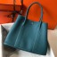 Hermes Garden Party 36 Bag In Blue Jean Clemence Leather HD652dA83