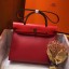 Hermes Herbag Zip 31cm Bag In Red Toile And Leather HD753sf78