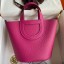 Hermes In The Loop 18 Handmade Bag in Rose Purple Clemence Leatherther HD783Lo54