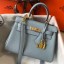 Hermes Kelly 20cm Bag In Blue Lin Clemence Leather GHW HD873XW58