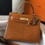 Hermes Kelly 25cm Handmade Bag In Brown Embossed Crocodile Leather HD885cf57