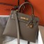 Hermes Kelly 28cm Bag In Taupe Grey Epsom Leather GHW HD947TV86