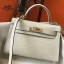 Hermes Kelly Mini II Handmade Bag In Beton Crocodile Embossed Leather HD1046mV18