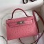 Hermes Kelly Mini II Handmade Bag In Terre Cutie Ostrich Leather HD1088mF22