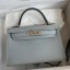 Hermes Kelly Mini II Sellier Handmade Bag In Blue Glacier Epsom Calfskin HD1101wn15