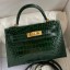 Hermes Kelly Mini II Sellier Handmade Bag In Malachite Shiny Alligator Leather HD1124Lo54