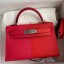 Hermes Kelly Mini II Sellier Tri-color Bag In Red/Rose Extreme/Blue Epsom Calfskin HD1154zS17