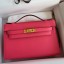 Hermes Kelly Pochette Handmade Bag In Rose Lipstick Epsom Calfskin HD1205io33