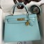 Hermes Kelly Sellier 28 Handmade Bag In Blue Atoll Epsom Calfskin HD1332dC47