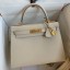 Hermes Kelly Sellier 28 Handmade Bag In Craie Epsom Calfskin HD1336lu18