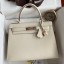 Hermes Kelly Sellier 28 Handmade Bag In Craie Evercolor Calfskin HD1337uT54