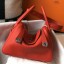 Hermes Lindy 26cm Bag In Red Clemence Leather PHW HD1425BR87
