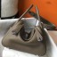 Hermes Lindy 26cm Bag In Taupe Grey Clemence Leather HD1426im52