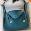 Hermes Lindy 30 Handmade Bag In Vert Bosphore Clemence Leather HD1440Bt18
