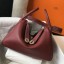 Hermes Lindy 30cm Bag In Bordeaux Clemence Leather GHW HD1446kH80