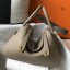 Hermes Lindy 30cm Bag In Gris Tourterelle Clemence Leather GHW HD1448QX19