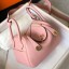 Hermes Lindy Mini Bag In Pink Clemence Leather GHW HD1465Lo54