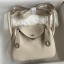 Hermes Mini Lindy Handmade Bag In Craie Clemence Leather HD1573AZ57