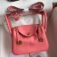 Hermes Mini Lindy Handmade Bag In Rose Lipstick Swift Leather HD1590jC82