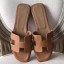 Hermes Oran Sandals In Brown Epsom Leather HD1676Tq55