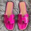 Hermes Oran Sandals In Rose Shiny Niloticus Crocodile HD1710Sy67