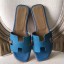 Hermes Oran Sandals In Turquoise Epsom Leather HD1713tQ92