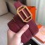 Hermes Pad Reversible Belt In Ruby/Brown Epsom Leather HD1783wn15