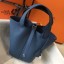Hermes Picotin Lock 18 Bag In Blue Agate Clemence Leather HD1798AM45
