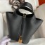 Hermes Picotin Lock 18 Handmade Bag in Black Clemence Leather HD1820bT70
