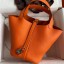 Hermes Picotin Lock 18 Handmade Bag in Orange Clemence Leather HD1837ge92