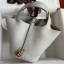 Hermes Picotin Lock 18 Handmade Bag in Pearl Grey Clemence Leather HD1838xW68