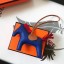 Hermes Rodeo Horse Bag Charm In Blue/Camarel/Red Leather HD1925Is53