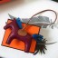 Hermes Rodeo Horse Bag Charm In Purple/Camarel/Blue Leather HD1938Pu45