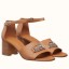 Hermes Viaggio 60MM Sandals In Brown Leather HD2051Sy67