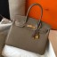 High Quality Hermes Birkin 30cm Bag In Taupe Clemence Leather GHW HD222fd87