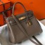 High Quality Hermes Kelly 25cm Retourne Bag In Taupe Clemence Leather HD904fd87