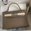 High Quality Hermes Kelly Mini II Sellier Bicolor Handmade Bag in Taupe and Craie Epsom Calfskin HD1091Es35