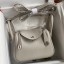 High Quality Hermes Mini Lindy Handmade Bag In Pearl Grey Clemence Leather HD1586fd87