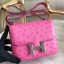 High Quality Replica Hermes Constance 18 Handmade Bag In Pink Ostrich Leather HD1547aR54