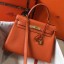 Imitation Cheap Hermes Kelly 28cm Bag In Orange Clemence Leather GHW HD941GU35
