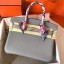 Imitation Hermes Birkin 30 Handmade Bag In Pearl Grey Clemence Leather HD1793JC57