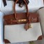 Imitation Hermes Birkin 30 Handmade Bag In Toile & Gold Swift Leather HD153Fo38