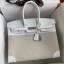 Imitation Hermes Birkin 35 Handmade Bag In Toile & White Clemence Leather HD235Cx15