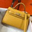 Imitation Hermes Kelly Mini II Bag In Yellow Epsom Leather GHW HD1076zB65