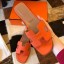 Imitation Hermes Oran Slide Sandals In Orange Clemence Leather HD1739mr39