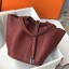 Imitation Hermes Picotin Lock 18 Bag In Bordeaux Clemence Leather HD1801zN91