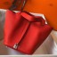 Imitation Hermes Picotin Lock 22 Bag In Red Clemence Leather HD1858Fo38