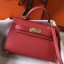 Imitation Top Hermes Kelly Mini II Bag In Rouge Vif Epsom Leather GHW HD1068tr16